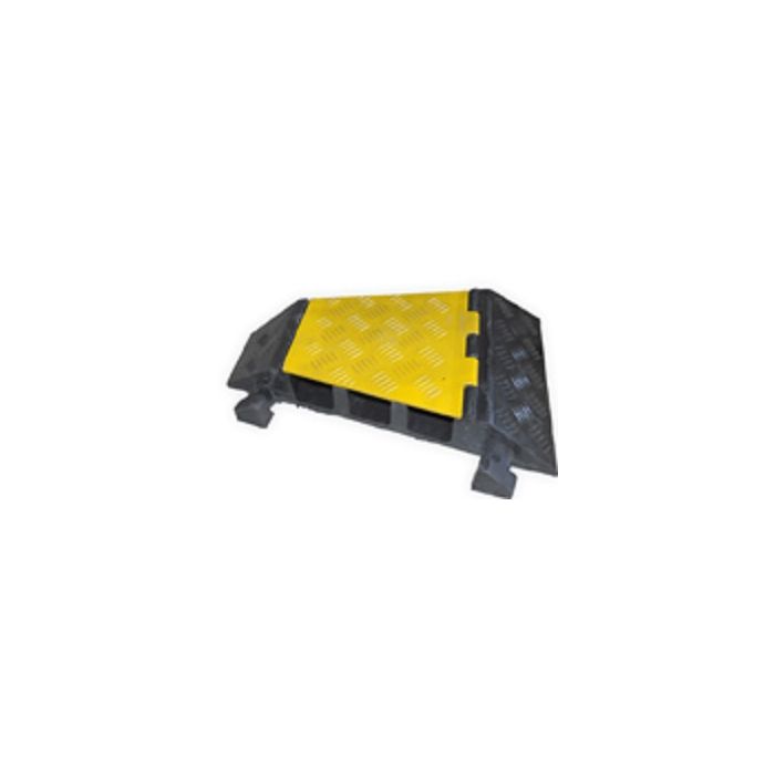 Hoekstuk Links voor kabeldrempel rubber met plastic klep 30 x 50 x 7 cm