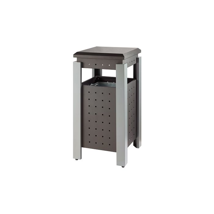 Vierkante buitenafvalbak met afdak 36 liter