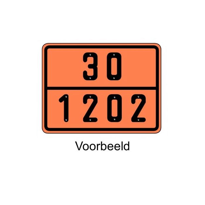 ADR bord met code niet reflecterend