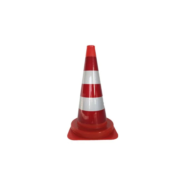 Afzetkegel 50 cm PVC met folie volledig reflecterend klasse 2