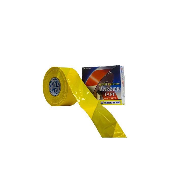 Afzetlint reflecterend 250 meter x 7,5 cm, geel