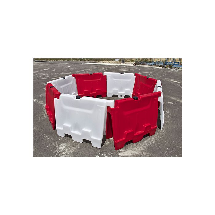 Barrier kunststof 100 x 40 x 80 cm, kleur rood