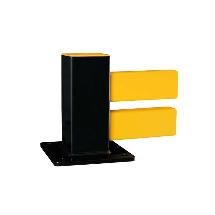 Black Bull vangrail Hybride - stalen eind/begin paal - zwart gecoat