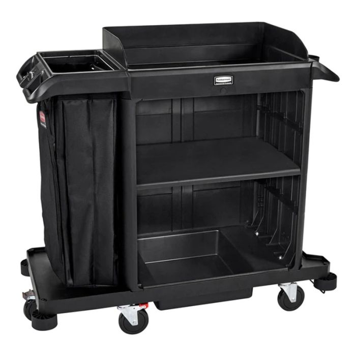 Compact Housekeeping Cart, Rubbermaid – zwart