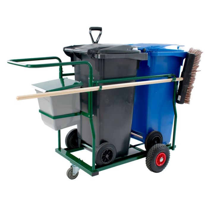 Containerkar compleet met 2 x 120 liter container en accessoires