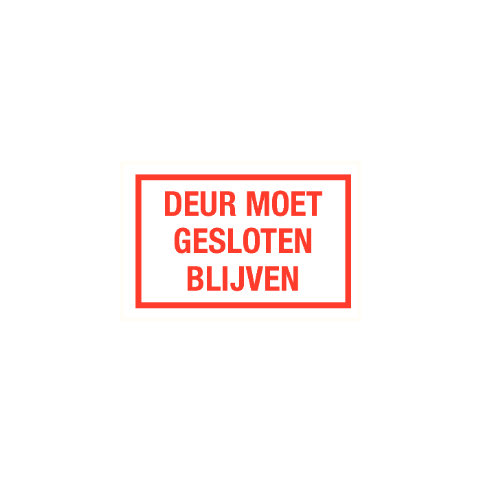 Deur moet gesloten blijven