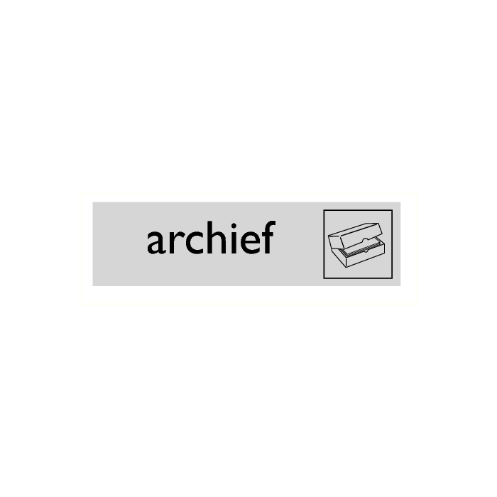 Deurbordje "Archief", 165 x 45 mm, alu-look