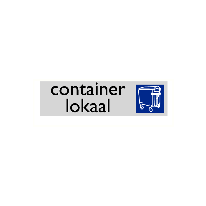 Deurbordje "Container lokaal", 165 x 45 mm, alu-look
