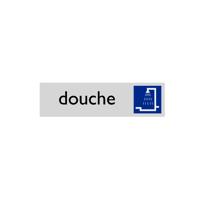 Deurbordje "Douche", 165 x 45 mm, alu-look