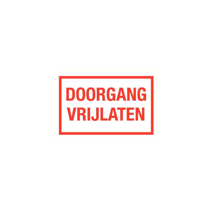 Doorgang vrijlaten