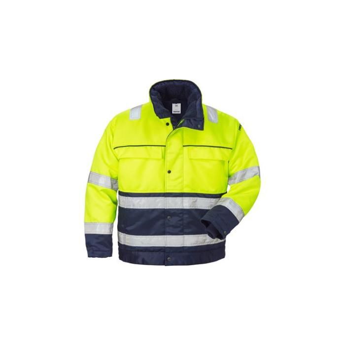 Fristads 444 PP fluor geel/marineblauw jack