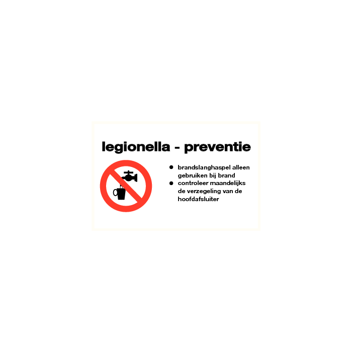Tekstbord Legionella-Preventie