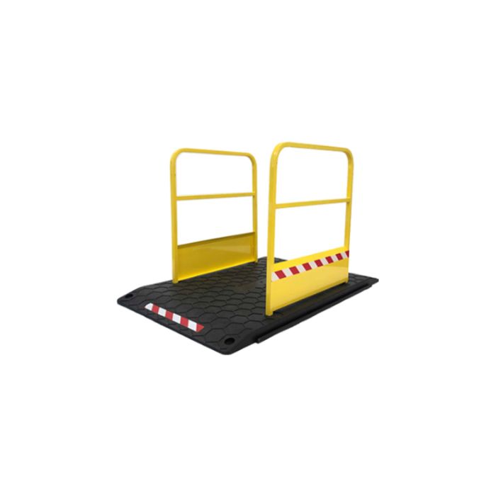 Loopbrug kunststof met metalen leuningen, 165 x 102 cm