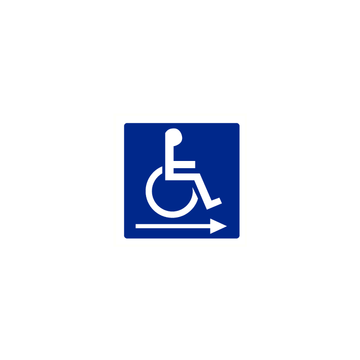 Mindervalide (met pijl naar links) (spiegelbeeld)