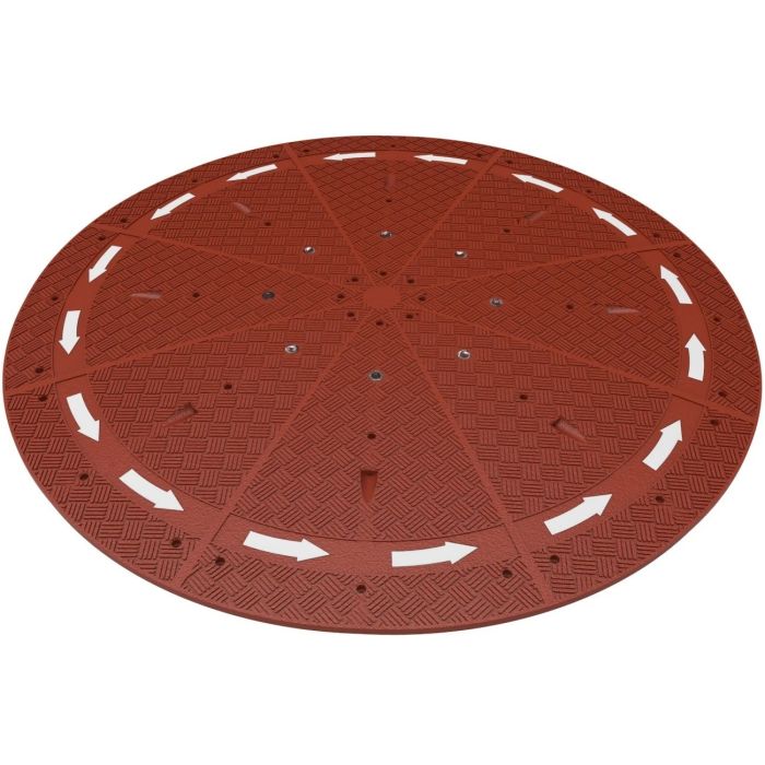 Mini rotonde Ø 300 x 10 cm, rood gevulkaniseerd rubber