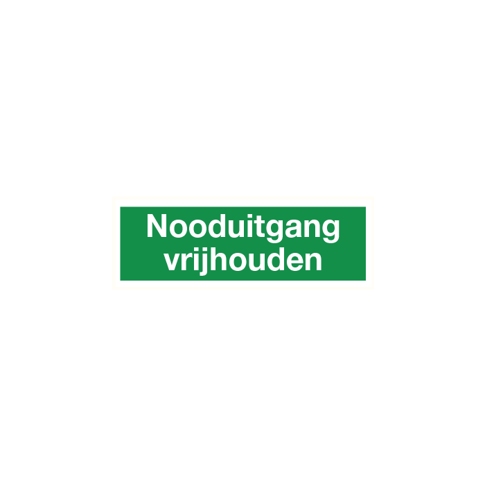 Nooduitgang vrijhouden (tekst)