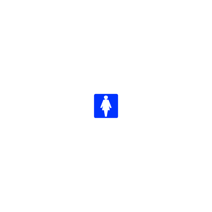 Pictogram Dames toilet of kleedruimte (blauw-wit