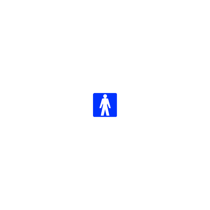 Pictogram Heren toilet of kleedruimte (blauw-wit)