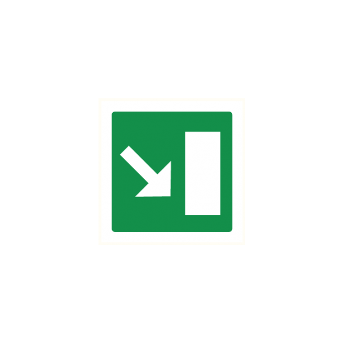 Pictogram Nooduitgang rechts trap af