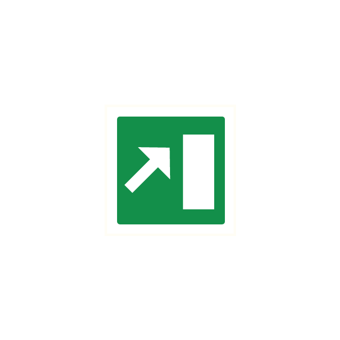 Pictogram Nooduitgang rechts trap op