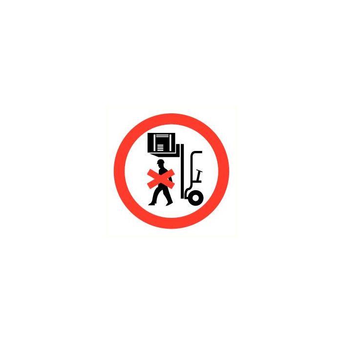 Pictogram Verboden onder vorklast door te lopen