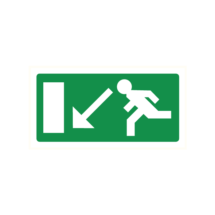 Pictogram Vluchtrichting links trap af