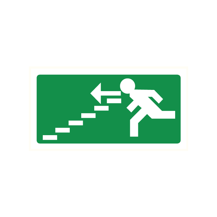 Pictogram Vluchtrichting links trap af