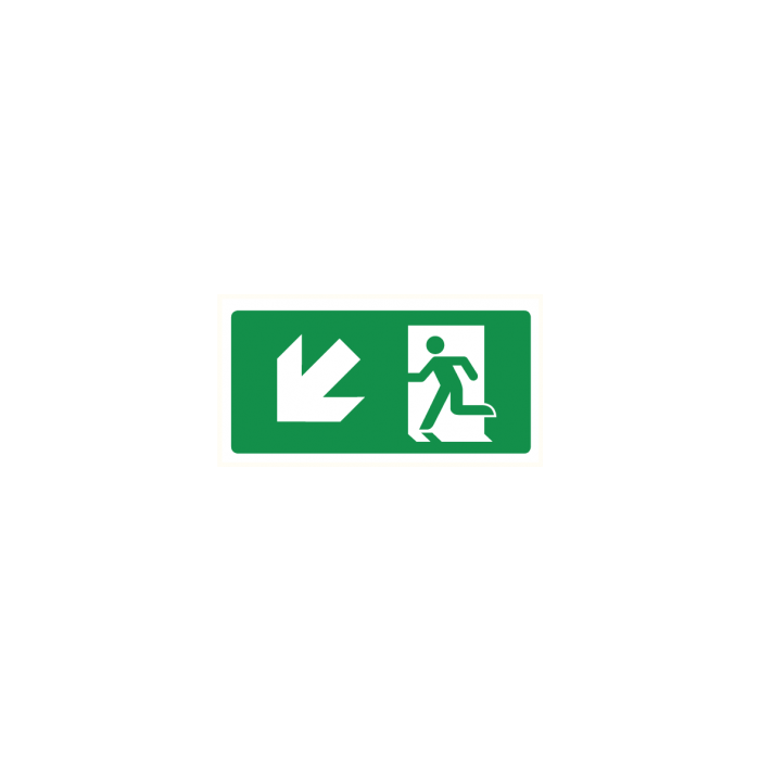 Pictogram Vluchtrichting links trap af