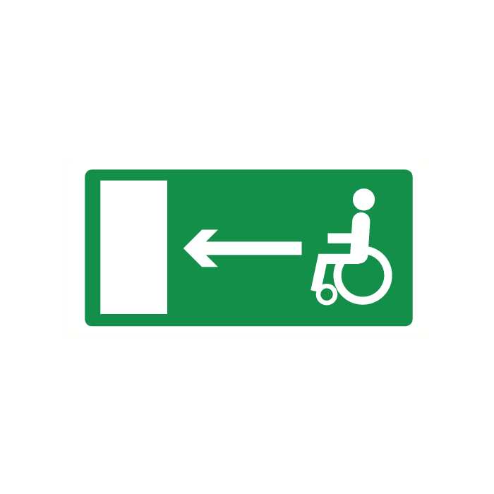Pictogram Vluchtrichting mindervaliden naar links