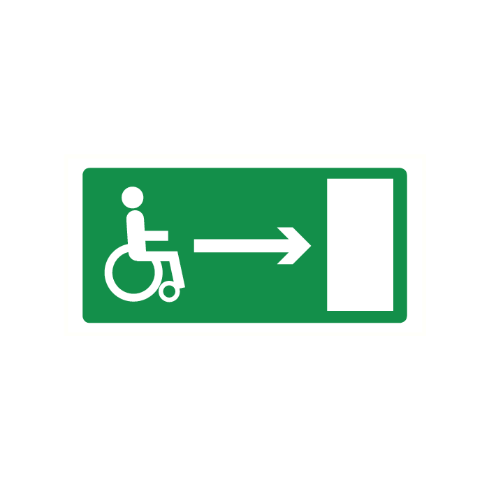Pictogram Vluchtrichting mindervaliden naar rechts