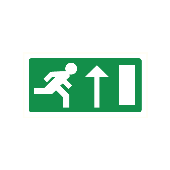 Pictogram Vluchtrichting rechtdoor (of naar boven)
