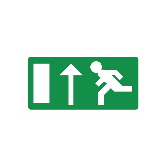 Pictogram Vluchtrichting rechtdoor (of naar boven)