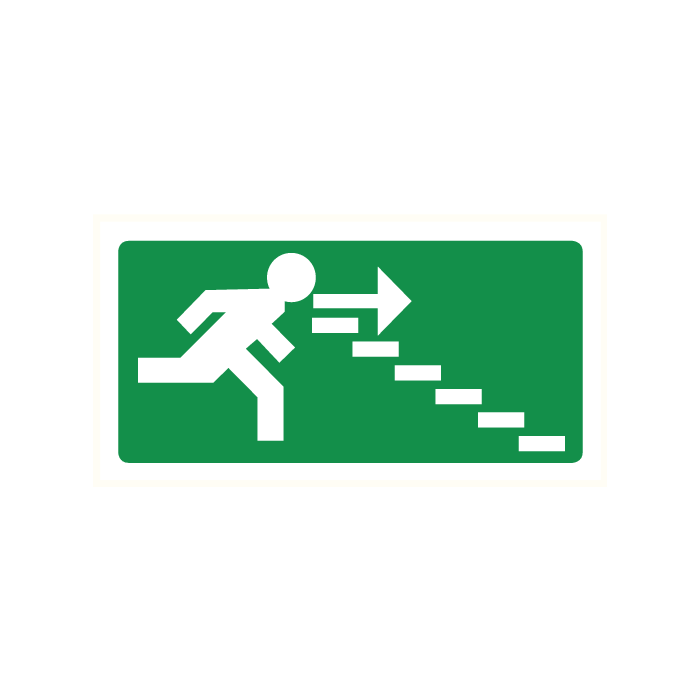 Pictogram Vluchtrichting rechts trap af