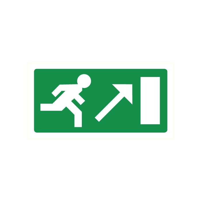 Pictogram Vluchtrichting rechts trap op
