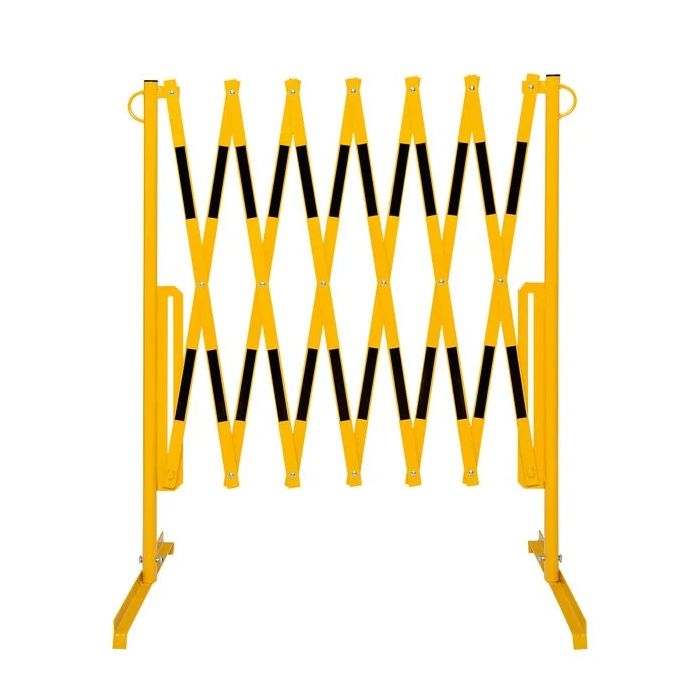 Schaarhek staal, circa 360 x 100 cm, kleur geel/zwart