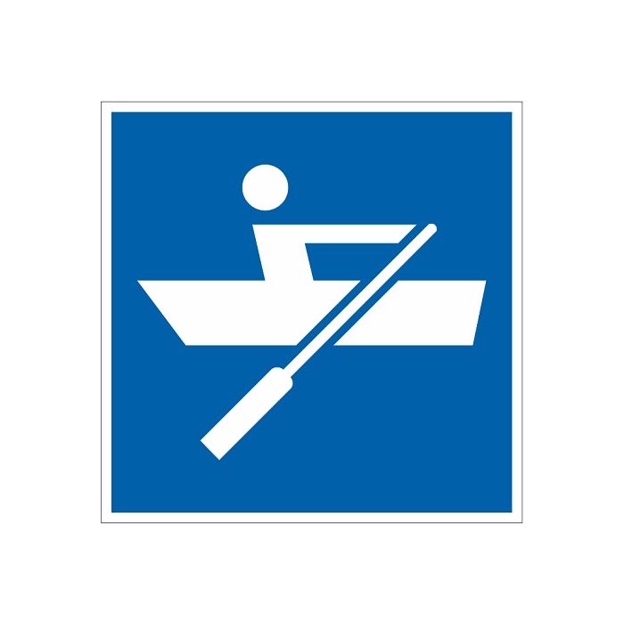 Scheepvaartbord E.19 / Door spierkracht voortbewogen schepen toegestaan