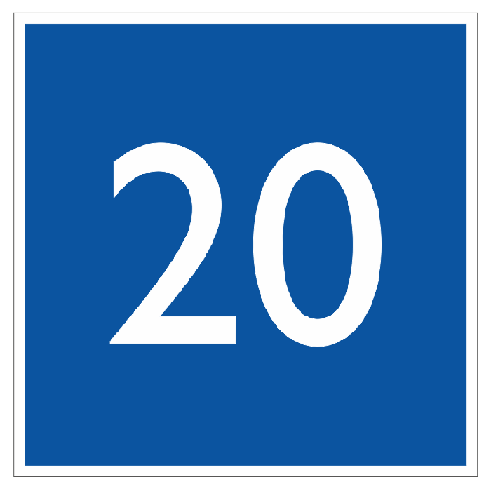 Scheepvaartbord E.5.1 / Toestemming ligplaats te nemen tot ten hoogste het aantal aangegeven meters.