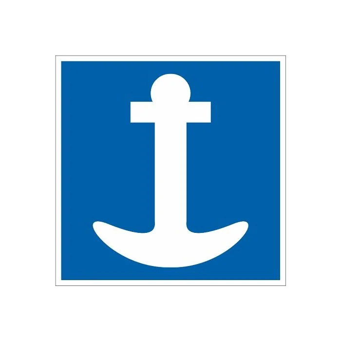 Scheepvaartbord E.6 / Toestemming te ankeren aan de zijde van de vaarweg waar het bord is geplaatst