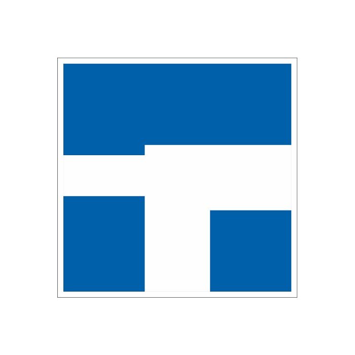 Scheepvaartbord E.9f / Het gevolgde vaarwater geldt als hoofdvaarwater ten opzichte van het vaarwater dat daarin uitmondt