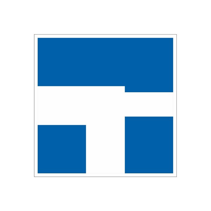 Scheepvaartbord E.9g / Het gevolgde vaarwater geldt als hoofdvaarwater ten opzichte van het vaarwater dat daarin uitmondt