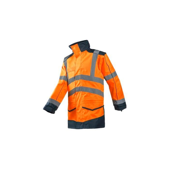 Sioen 166A Anfield parka fluor oranje/marineblauw