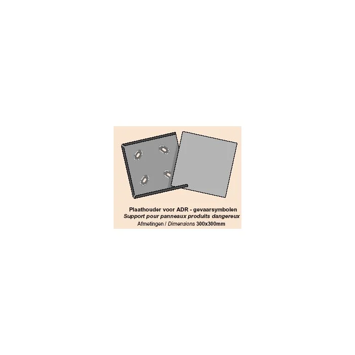 Transportbord Plaathouder voor ADR + gevaarsymbolen