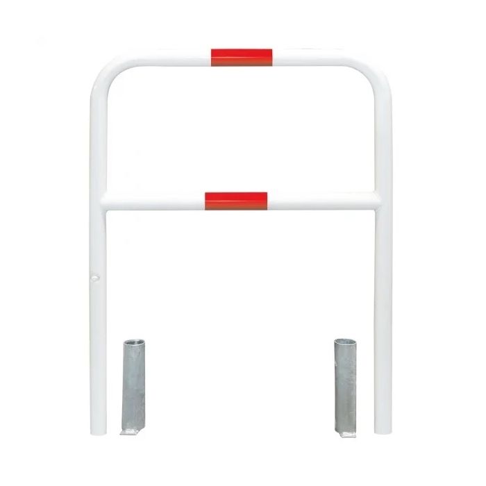 Veiligheidsbeugel Ø 60 mm, breedte 100 cm, verzinkt en gecoat, uitneembaar, wit/rood