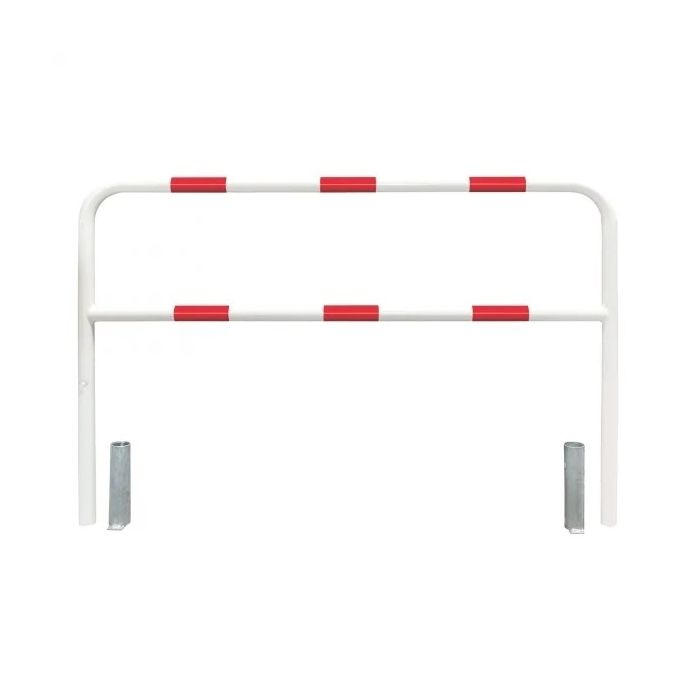 Veiligheidsbeugel Ø 60 mm, breedte 200 cm, verzinkt en gecoat, uitneembaar, wit/rood