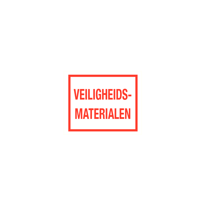 Tekstbord Veiligheidsmaterialen
