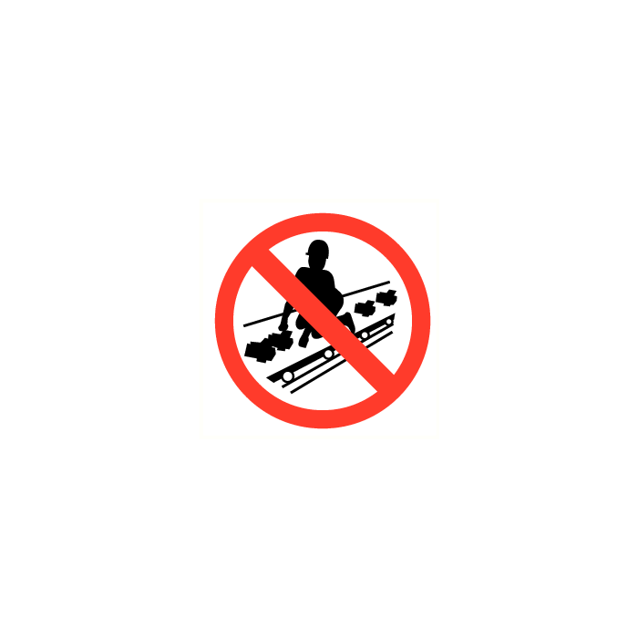 Verboden op transportband te zitten