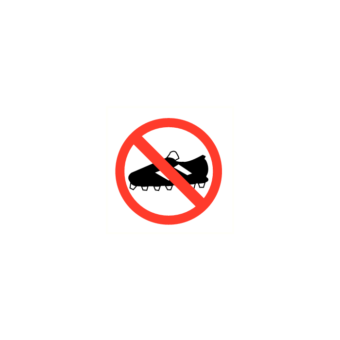 Verboden te betreden met voetbalschoenen aan