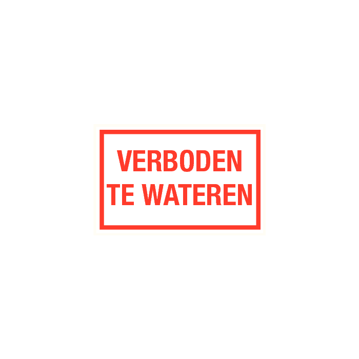 Tekstbord Verboden te wateren