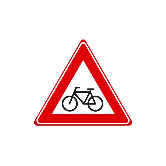 Verkeersbord J24 - Waarschuwing fietsers en bromfietsers