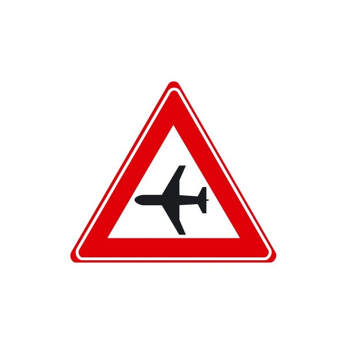 Verkeersbord J30 - Waarschuwing laagvliegende vliegtuigen